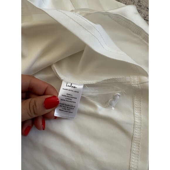 Lulus Lovely Endearment White Satin Sleeveless Backless Maxi Dress Large Bridal - Picture 9 of 10